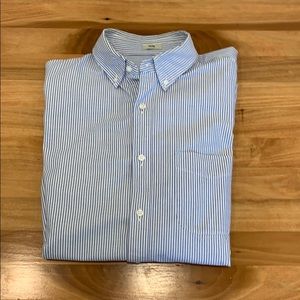 J Crew Men’s Slim Pima Oxford Cloth Blue/White M